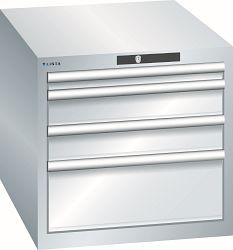 LISTA Schubladenschrank 27x36E (BxTxH) 564x725x533mm AUTO Lock, Lichtgrau, 4 Schubladen, 15.009.020.A