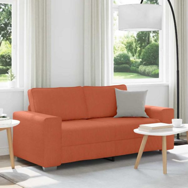 vidaXL Zweisitzer-Sofa Rot Orange 140 cm Cordstoff, 4105206