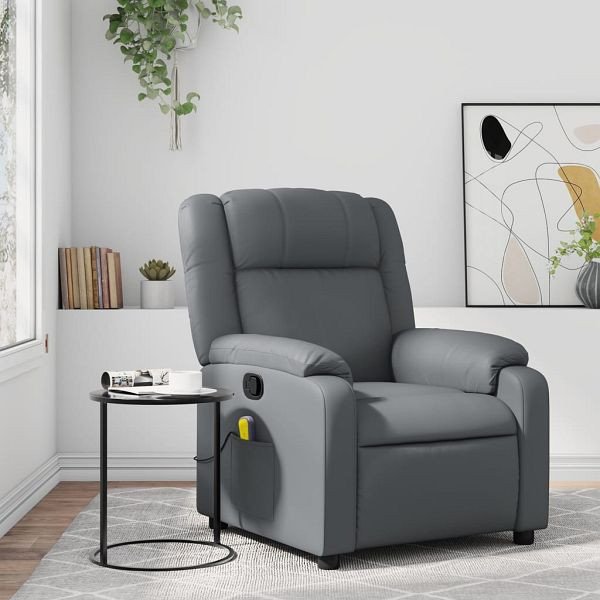 vidaXL Massagesessel Grau Kunstleder, 373532, 8721012202856