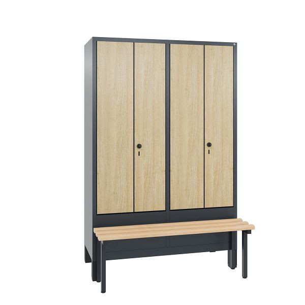 C+P Spind Evolo, 4 Abteile, H1850xB1190xT815 mm, Anthrazit/HPL Eiche, 48032-40 S10321