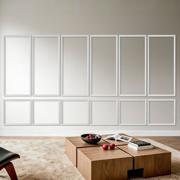 VEVOR Wandform-Set, 6er-Set 61x61cm & 61x137cm Stuckleisten, Polystyrol, Wasserfest, Zierleiste für Wände, Weiß, QMSTJBYXTGGZR3GIF001V0