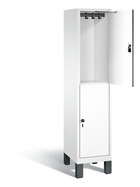 C+P Spind doppelstöckig Evolo, H1850xB420xT500mm, Farbe: Verkehrsweiß / Dekor Weiß, 48310-12 S10097