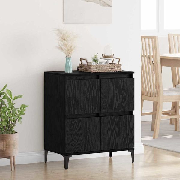 vidaXL Sideboard Schwarz Eichen-Optik 60 x 35 x 70 cm, 881268