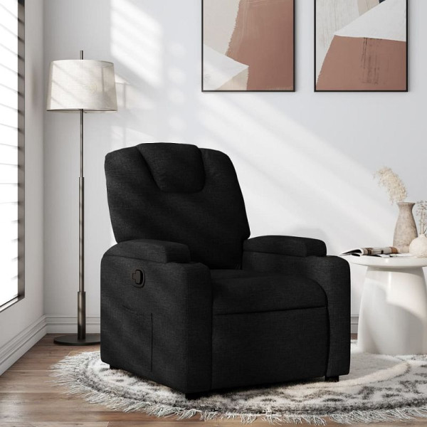 vidaXL Relaxsessel Schwarzer Stoff, 3205510, 8721012179981