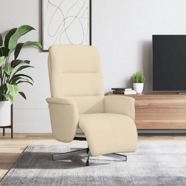vidaXL Relaxsessel mit Fußhocker Creme Stoff, 356567, 8721012043497