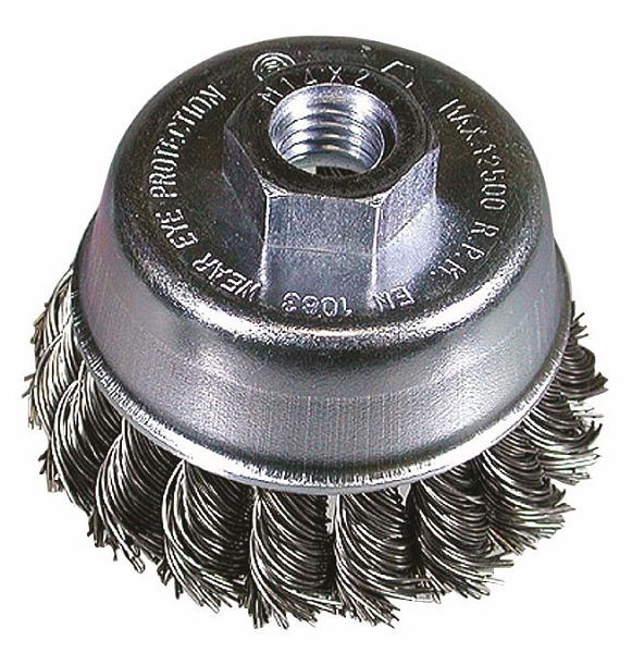 HiKOKI Stahldraht-Topfbürste 65x0,5 mm/ M14, Stahl, gezopft, 751306