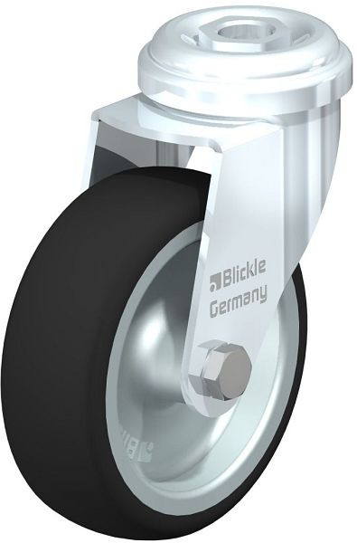 Blickle LRA-PATH 75G Apparate-Lenkrolle mit Rückenloch, Thermoplastisches Polyurethan, Grau, 757095