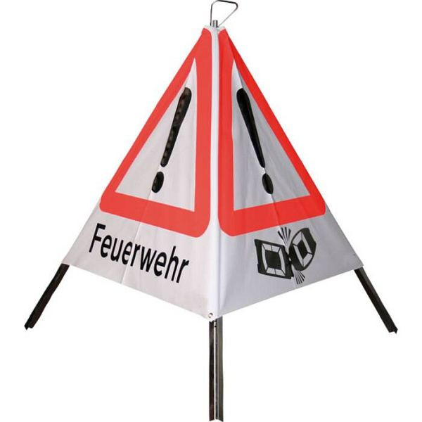 Stein HGS Faltsignal -Care- tagesleuchtend (fluoreszierend), 700mm /1100mm/4,5kg, Feuerwehr-Ölspur-Crash, 18609-6