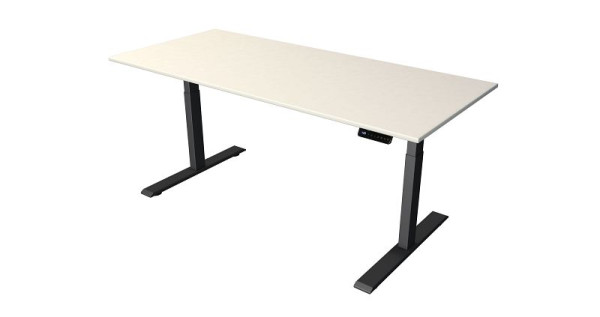 Kerkmann Steh-/Sitztisch B 1800 x T 800 mm, anthrazit, elektrisch höhenverstellbar von 630 - 1270 mm, Weiß/Anthrazit, 10271510