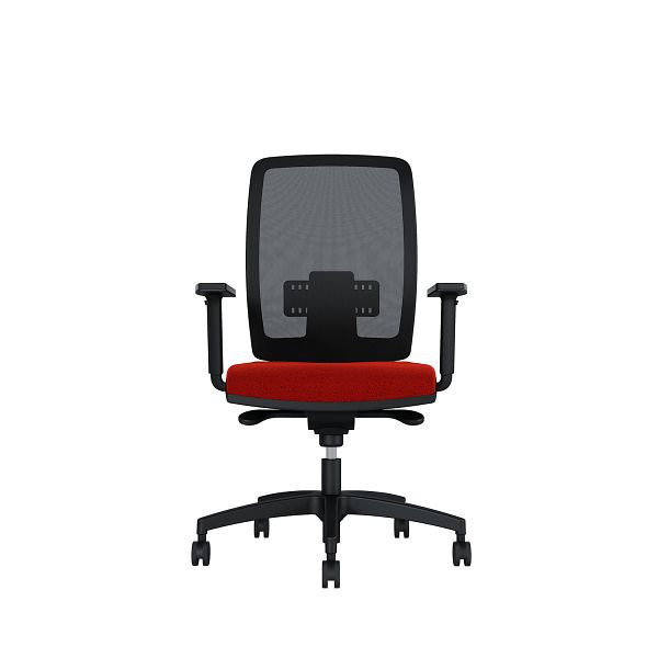 Bisley Bürodrehstuhl Cometa, Rückenlehne mit Netzbezug, Höhenverstellbare Armlehnen, Kunststofffußkreuz, TN9404 tomato red, COMENKLRT0015TN9404