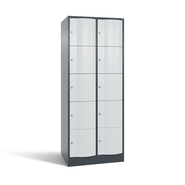 C+P XL-Schließfachschrank Resisto, 10 Fächer, H1950B772T640 mm, Anthrazit/Grau, 8570-273 S10158