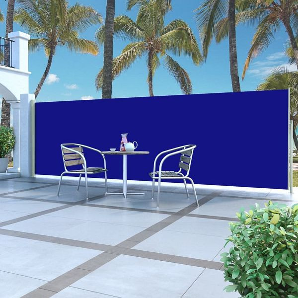 vidaXL Ausziehbare Seitenmarkise 160x500 cm Blau, 45462