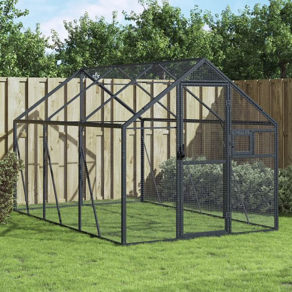 vidaXL Voliere Anthrazit 1,79x3x1,85 m Aluminium, 3155802