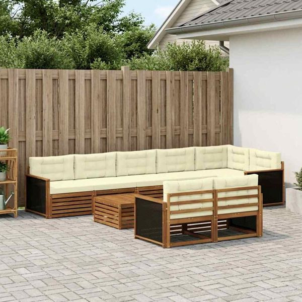 vidaXL Outdoor-Sofagarnitur mit Kissen 9-teilig, 3383523