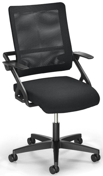 Deskin Bürostuhl SITNESS 60-3D NET mit Armlehnen, Schwarz/Schwarz, 600 x 800 x 600 mm, 284497