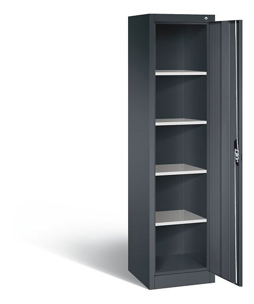 C+P Büroschrank Acurado, H1950xB502xT500mm, Farbe: Schwarzgrau, Muldengriff, 5 OH, 9235-000 S10198