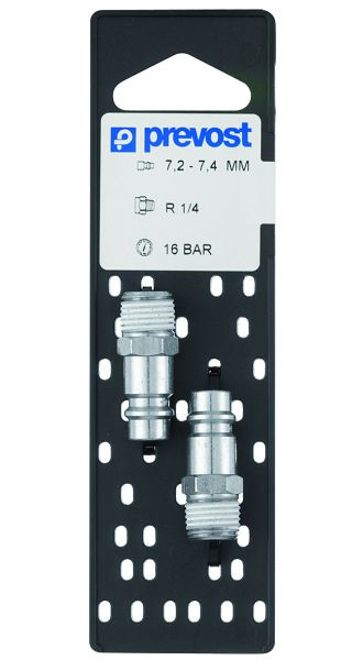 Prevost Nippel 7,2-7,4 mit konischem Außengewinde auf Lochplatte, AG BSPT= R 3/8, VE: 2 Stück, ERP 076152P2