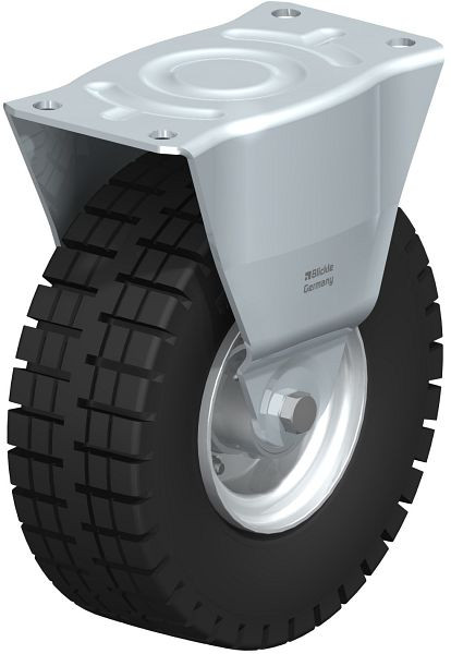 Blickle B-VLE 255K Stahlblech-Bockrolle, mittelschwere Ausführung, mit Anschraubplatte, Super-Elastik-Vollgummi, Schwarz, 1123