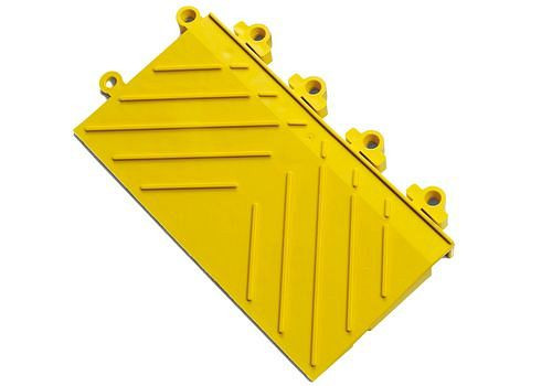 DENIOS Anti-Ermüdungs-Fliese Sicherheitskante DF, männliche Verbindung, PVC, gelb,15,2 x 30,5cm, 179384