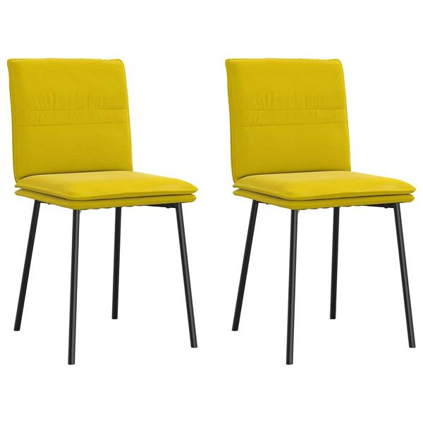 vidaXL Esszimmerstühle 2 Stk. Gelb Samt, 4101251, 8721158634078