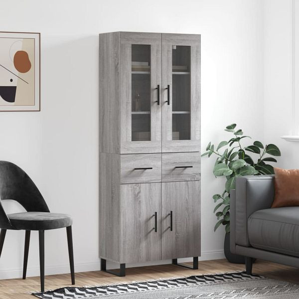 vidaXL Highboard Grau Sonoma 69,5x34x180 cm Holzwerkstoff, 3198559
