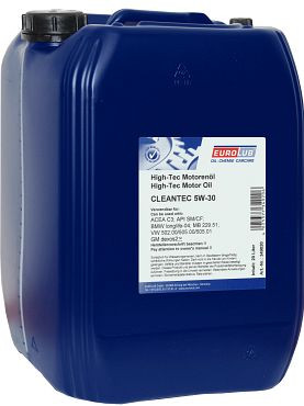 Eurolub CLEANTEC SAE 5W-30 Motoröl, VE: 20 L, 349020