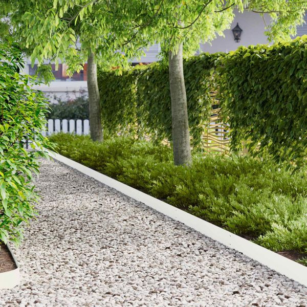 vidaXL Raseneinfassung 50-teilig 103 x 15 cm Metall Weiß, 8008245