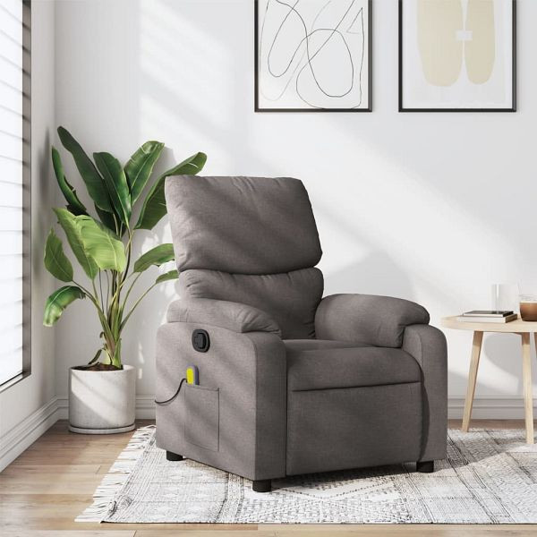 vidaXL Massagesessel Taupe Stoff, Top-Qualität, Sperrholz, 373430