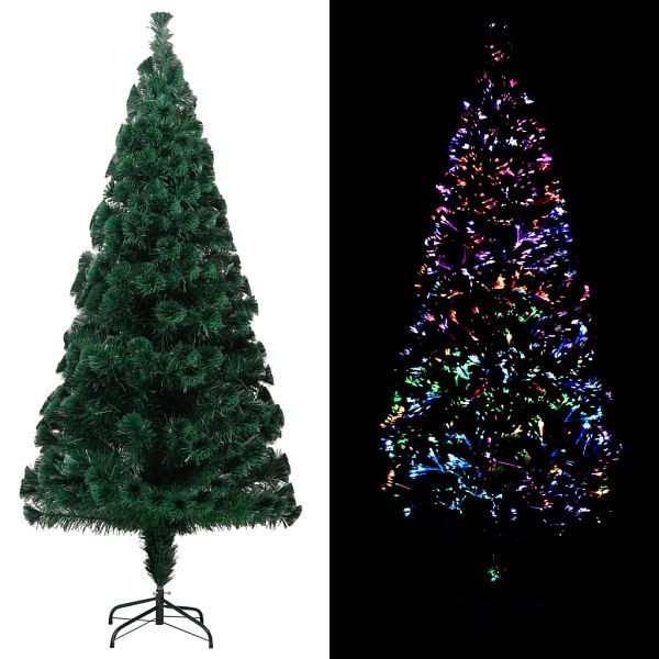vidaXL Künstlicher Weihnachtsbaum mit Ständer Grün 180 cm Glasfaser, 321028