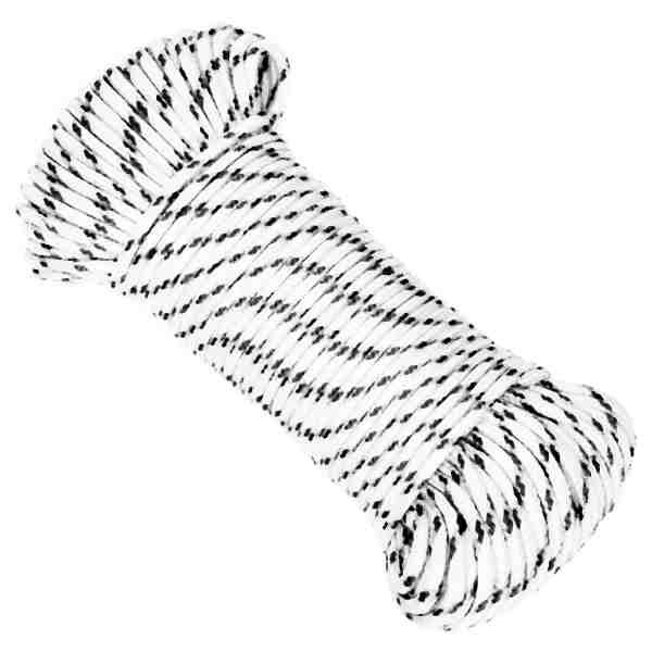 vidaXL Bootsseil Geflochten Weiß 4 mmx50 m Polyester, UV-beständig, 152752