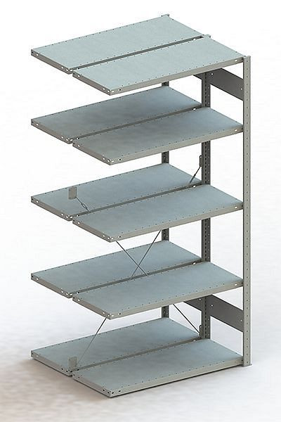 Meta S3 Steckregal CLIP 230 DAR 2000x1000x400 mm, RAL 7035, Bodenanzahl: 2 x 5, 200180855