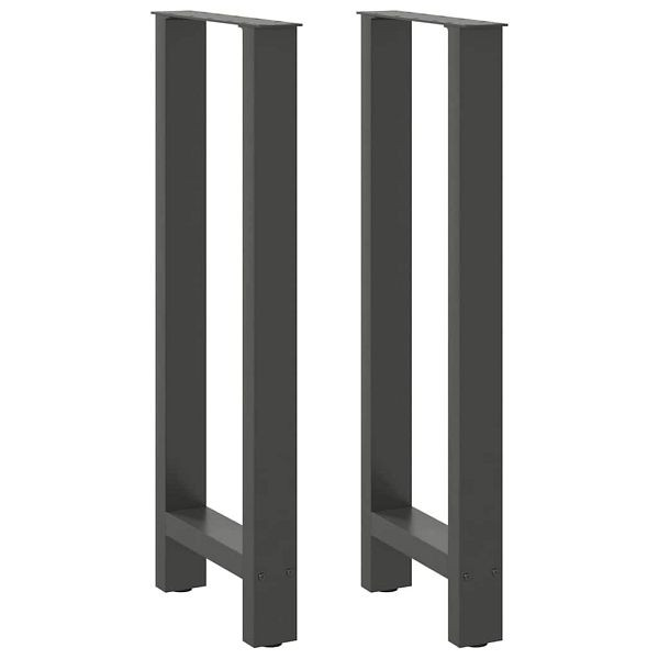 vidaXL Couchtischbeine Anthrazit 2 Stk. 50x(100-101) cm Stahl, 4013342