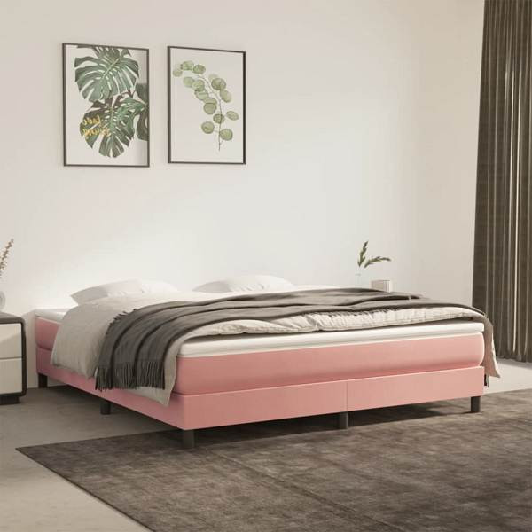 vidaXL Taschenfederkernmatratze Rosa 160x200x20 cm Samt, 347833