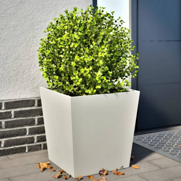 vidaXL Pflanzkübel 2 Stk. Weiß 50x50x50 cm Stahl, 851069