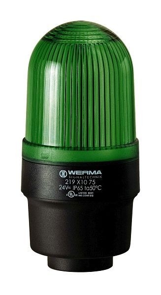 WERMA LED-Dauerleuchte Rohrmontage 24VAC/DC 119 x 58 mm GN- grün, 219.210.75