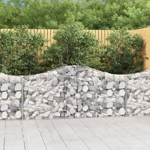 vidaXL Gabionen mit Hochbogen 20 Stück 200x30x80/100cm Verzinktes Eisen, 3145424