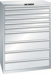 LISTA Schubladenschrank 54x36E (BxTxH) 1023x725x1450mm AUTO Lock, Lichtgrau, 10 Schubladen, Traglast Schubladen 75kg, 78.298.020.A