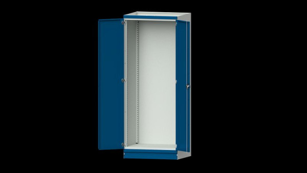 ANKE Werkbänke Basisschrank modulares Schranksystem, Modell 100, 865 x 720 x 2200 mm, Leergehäuse mit Türen, RAL 7035/5010, 631.101
