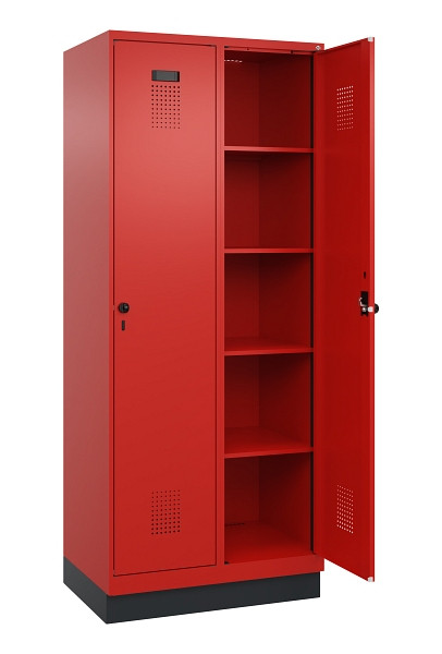 C+P Wäsche-Spind Evolo PLUS, mit Sockel, 2 Abteile, 1950x800x500mm, 3020/3020, Verschluss Drehriegel, Ablageböden 8, 049020-22B S10025