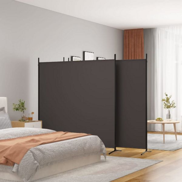 vidaXL 4-tlg. Paravent Braun 698x180 cm Stoff, Unterteilung von Räumen, 350283