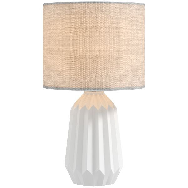 HOMCOM Tischlampe, Tischleuchte, Nachttischlamoe mit Leinenschirm, Wippschalter, Schreibtischlampe, 22 x 22 x 39 cm, B31-595V90WT