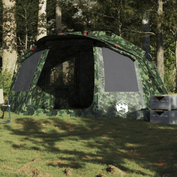 vidaXL Angelzelt 5 Personen Tarnmuster Wasserdicht, 4009391