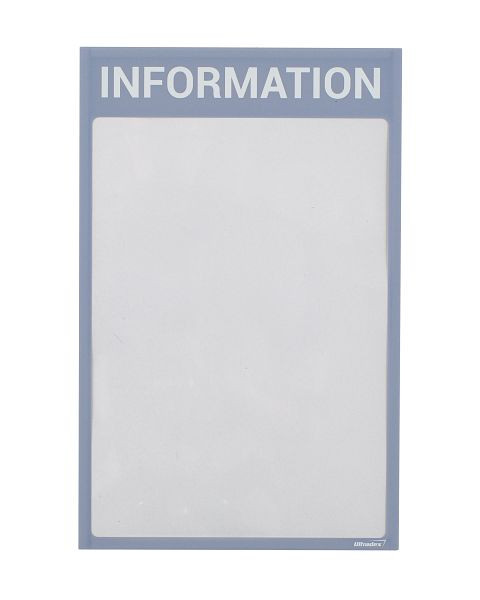 Ultradex Infotasche mit Überschrift "INFORMATION", A4, magnetisch grau, VE: 5 Stück, 8890I09