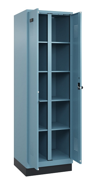 C+P Wäsche-Spind Evolo PLUS, mit Sockel, 2 Abteile, 1950x600x500mm, 0010/0010, Verschluss Drehriegel, 049022-20B S10021