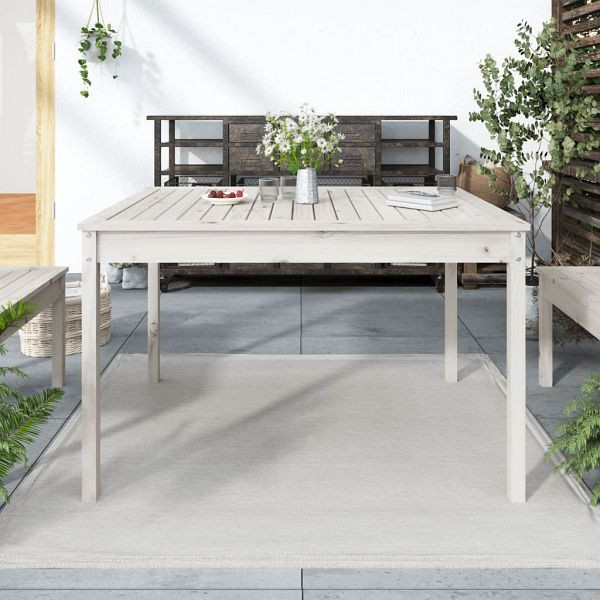 vidaXL Gartentisch Weiß 121x82,5x76 cm Massivholz Kiefer, 823970