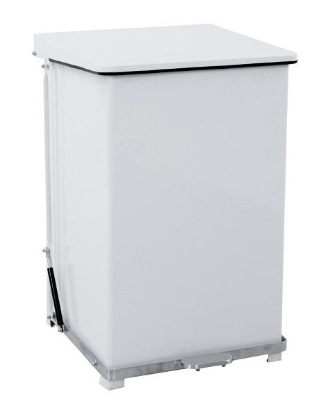 Deskin Industrieller Tret-Abfallsammler V27, Stahl pulverbeschichtet, weiß, H 590 x B 370 x T 370 mm, 265703