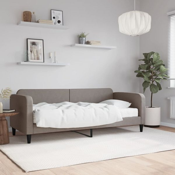 vidaXL Tagesbett mit Matratze Taupe 80x200 cm Stoff, 3196796
