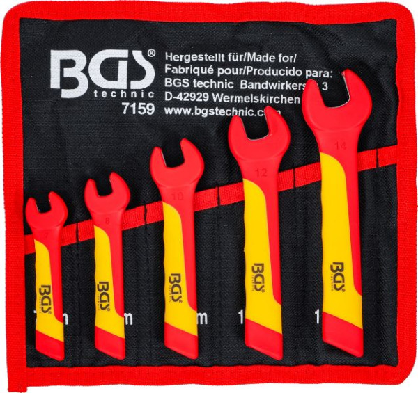 BGS VDE-Einmaulschlüssel-Satz, SW 7 - 14 mm, 5-teilig, 7159