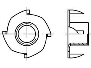 ART 88108 Einschlagmuttern, Stahl M 8x11 galvanisch verzinkt VE=S (100 Stück)