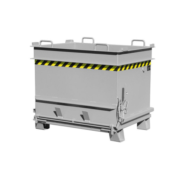 STEIN HGS Baustoffcontainer BC, mit Steinklammer-Entriegelung und Bodenentleerung, RAL 7005 mausgrau, Höhe 1160 mm, lackiert, 79395.0003